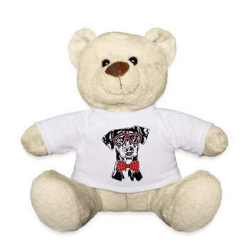GERMAN PINSCHER Glasses Dogs smart dog - Teddy Bear - white - Front