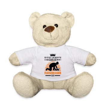 So sieht ein richtig cooler Fliesenleger aus - Teddy - Weiß - Vorne