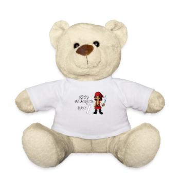 Geburtstagsshirt Pirat - 7 Geburtstag Mädchen - Teddy - Weiß - Vorne