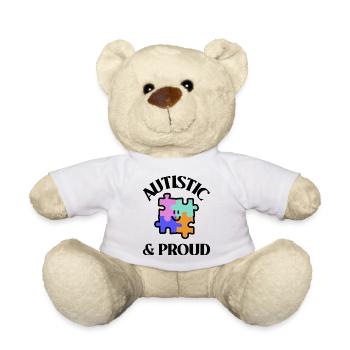 Autistic & Proud - Teddy Bear - white - Front