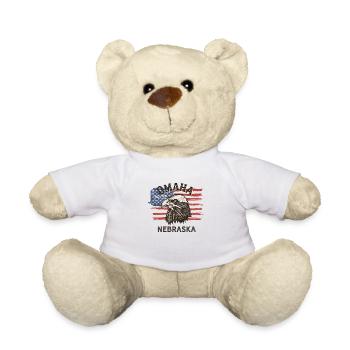 Drapeau des États-Unis Eagle Nebraska Vintage Omaha - Nounours - blanc - Devant