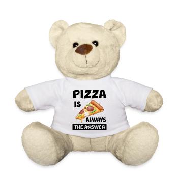Pizza Is Always The Answer Funny Pizza Saying - Teddy Bear - white - Front