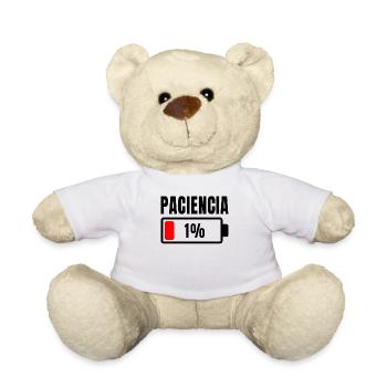 Patience at 1% Funny Phrase and Ironic Idea Out Of - Teddy Bear - white - Front