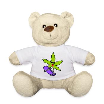 Skater weed - Teddy Bear - white - Front