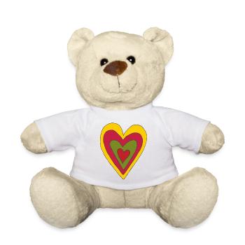 4herzen in einem - Teddy - Weiß - Vorne