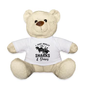 Great White Shark I just like sharks & dinosaurs - Teddy Bear - white - Front