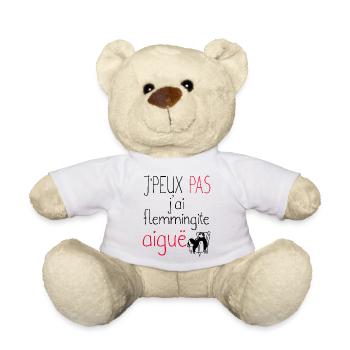Je peux pas j'ai flemmingite aigüe cadeau humour - Nounours - blanc - Devant