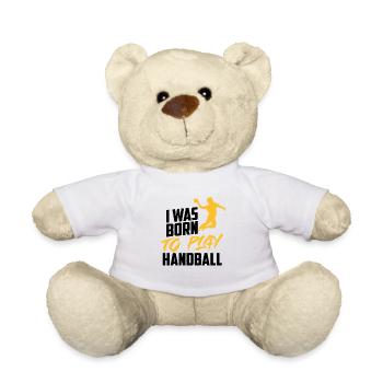 Je suis né pour faire du handball - Nounours - blanc - Devant