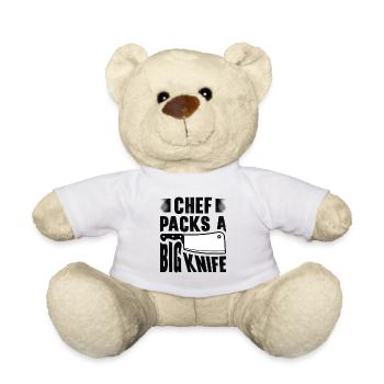 Chefkoch Großes Messer Schneiden Kochen Mahlzeiten - Teddy - Weiß - Vorne