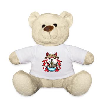 Kitsune mange ramen Noodles Anime - Nounours - blanc - Devant