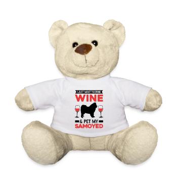 Samojede und Wein - Teddy - Weiß - Vorne