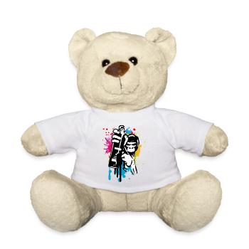 sprayer gorille d’art de rue cool dans le style graffiti - Nounours - blanc - Devant
