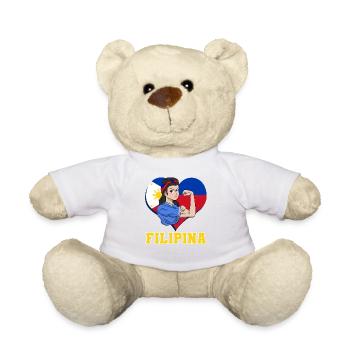 Philippines Filipina Pride Flag Heart I Gift - Teddy Bear - white - Front
