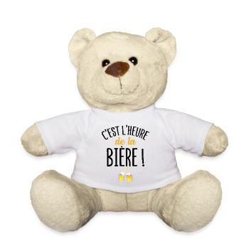 C'est l'heure de la bière cadeau humour alcool - Nounours - blanc - Devant