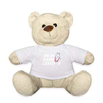 Bin da kann losgehen Stethoskop Krankenschwester - Teddy - Weiß - Vorne