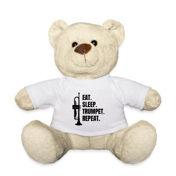 Trompette Musique Dicton Instrument de musiciens drôles - Nounours - blanc - Devant