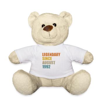 Born August 1992 30 years 30s 30th birthday - Teddy Bear - white - Front