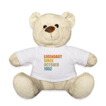 Born October 1952 70 years 70s 70th birthday - Teddy Bear - white - Front