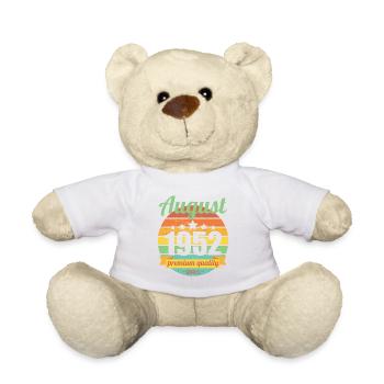 Born August 1952 70 years 70s 70th birthday - Teddy Bear - white - Front