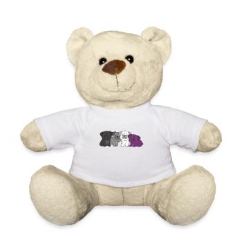 Asexual Flag Pug Pride LGBTQ cute dogs - Teddy Bear - white - Front
