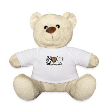 Peace Love Dental Leopard Heart Teeth - Tooth - Teddy Bear - white - Front