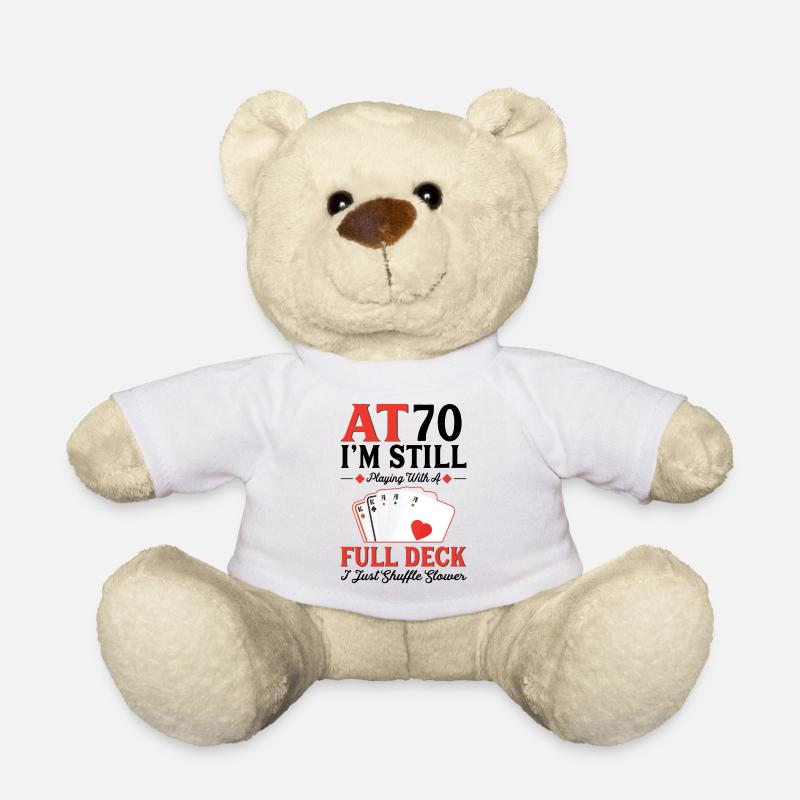 Spielkarten Zum 70. Geburtstag - Teddy - Weiß