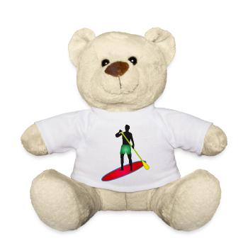 Stand up paddling - Man with paddle board - Teddy Bear - white - Front