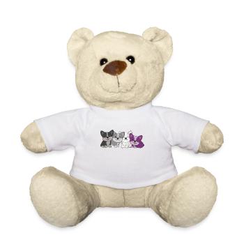 Asexual Flag Corgi Pride LGBTQ cute dogs - Teddy Bear - white - Front