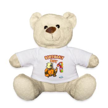 Lustige Dinosaurier für Kindergeburtstag und Baby - Teddy - Weiß - Vorne