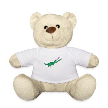 Drapeau LGBTQ Genderqueer - Dinosaures - Nounours - blanc - Devant