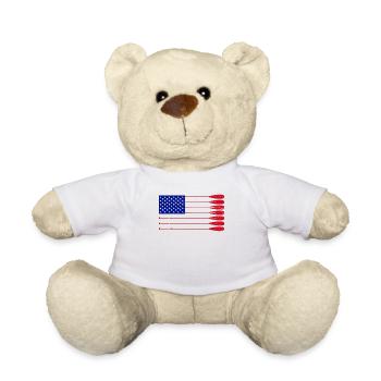 Cool Distressed Drapeau américain Rame Rame Drôle - Nounours - blanc - Devant