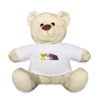Nonbinary Flag Pug Pride LGBTQ cute dogs - Teddy Bear - white - Front