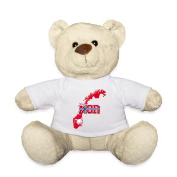 Team NOR Map Norway with Ball Pattern - Teddy Bear - white - Front