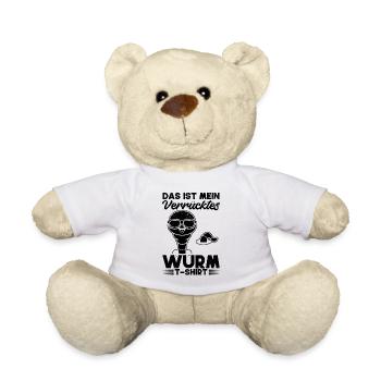 Das Ist Mein Verrücktes Wurm T-Shirt Wurm Cooler - Teddy - Weiß - Vorne