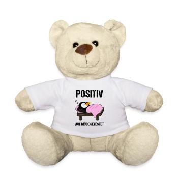 Schlafender Pinguin Lustiger Spruch Geschenk - Teddy - Weiß - Vorne