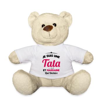 Je Suis Une Tata et Marraine Qui Déchire - Nounours - blanc - Devant