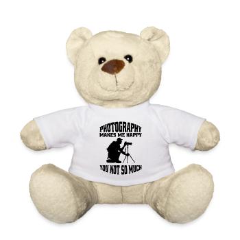 Photographers Photograph funny Photographer Camera - Teddy Bear - white - Front