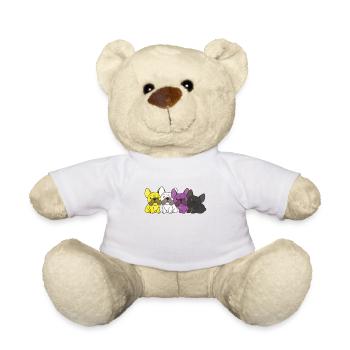 Nonbinary Flag French Bulldog Pride LGBTQ Dogs - Teddy Bear - white - Front