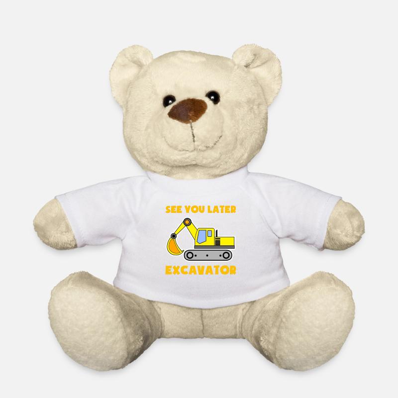 Excavatrice Chantier de construction Ouvrier de la construction Construction Plus tard Je Cadeau - Nounours - blanc