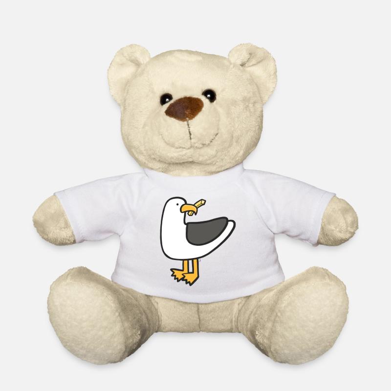 Greedy Seagull - Teddy Bear - white