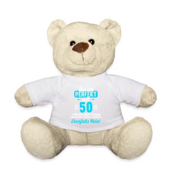 Bin ich perfekt mit 50 Jahren 50. Geburtstag - Teddy - Weiß - Vorne