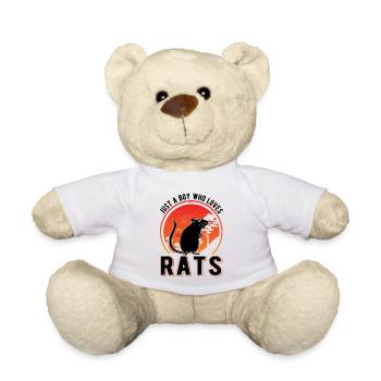 Rat Jeune Rat Domestique Rat Cadeau - Nounours - blanc - Devant