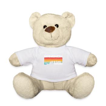 Vintage Thailand Vacation Asia Sunset Bangkok - Teddy Bear - white - Front