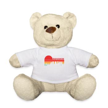Vintage Thailand Vacation Asia Sunset Bangkok - Teddy Bear - white - Front
