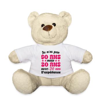 Je n'ai pas 50 ans cadeau humour anniversaire - Nounours - blanc - Devant