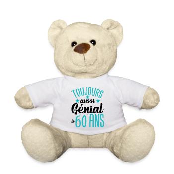 Je n'ai pas 60 ans cadeau humour anniversaire - Nounours - blanc - Devant