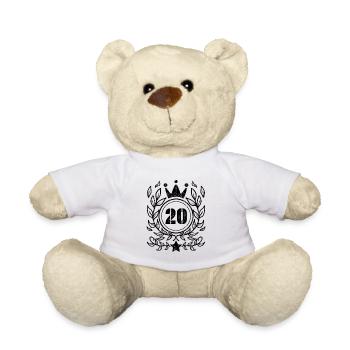 20 years old crown - 20 birthday - Teddy Bear - white - Front