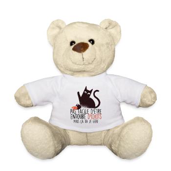 Ce est pas facile d etre entoure d idiot - Nounours - blanc - Devant
