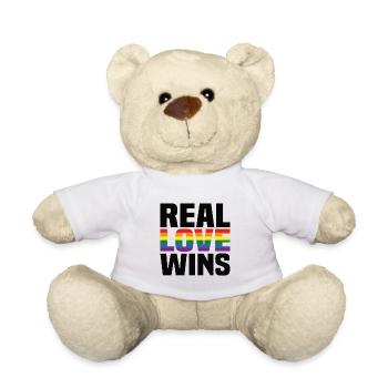 Real Love Wins LGBTQ Rainbow Gay Pride - Teddy - Weiß - Vorne