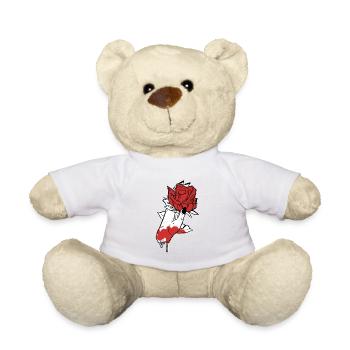 Esthétique Dark Pattern Main Saignement Tenant Rose - Nounours - blanc - Devant